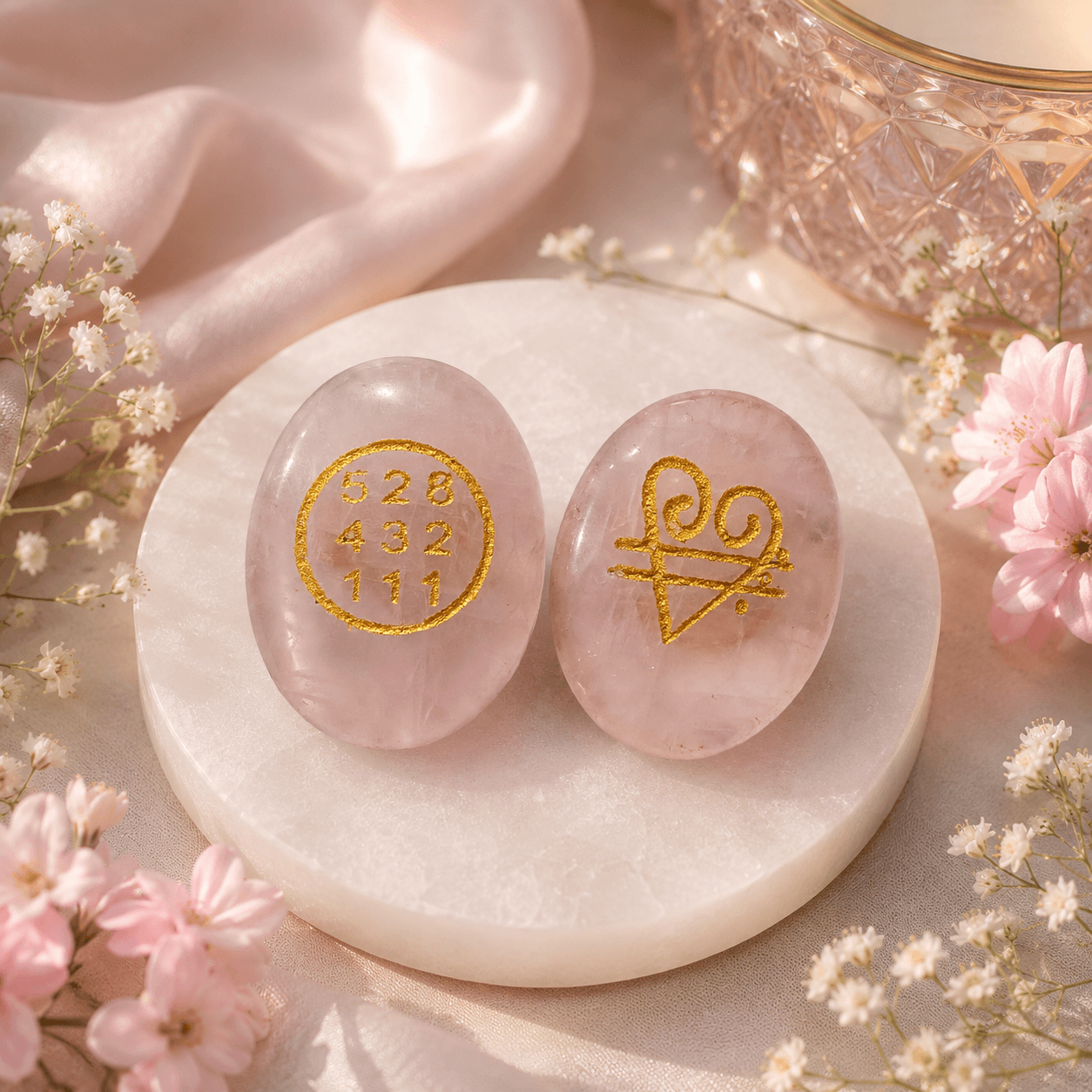 Rose quartz love coin